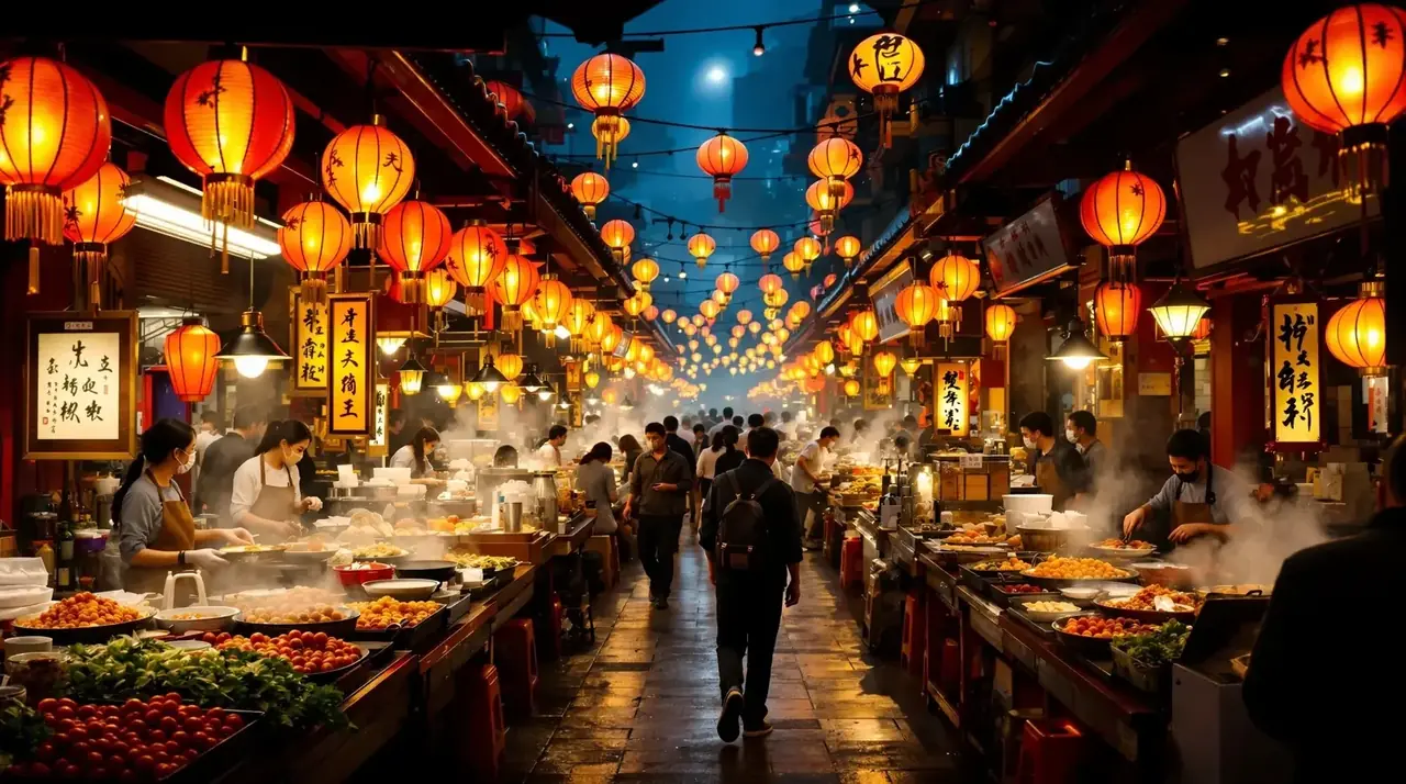 性交小视频夜市影视摊位场景
